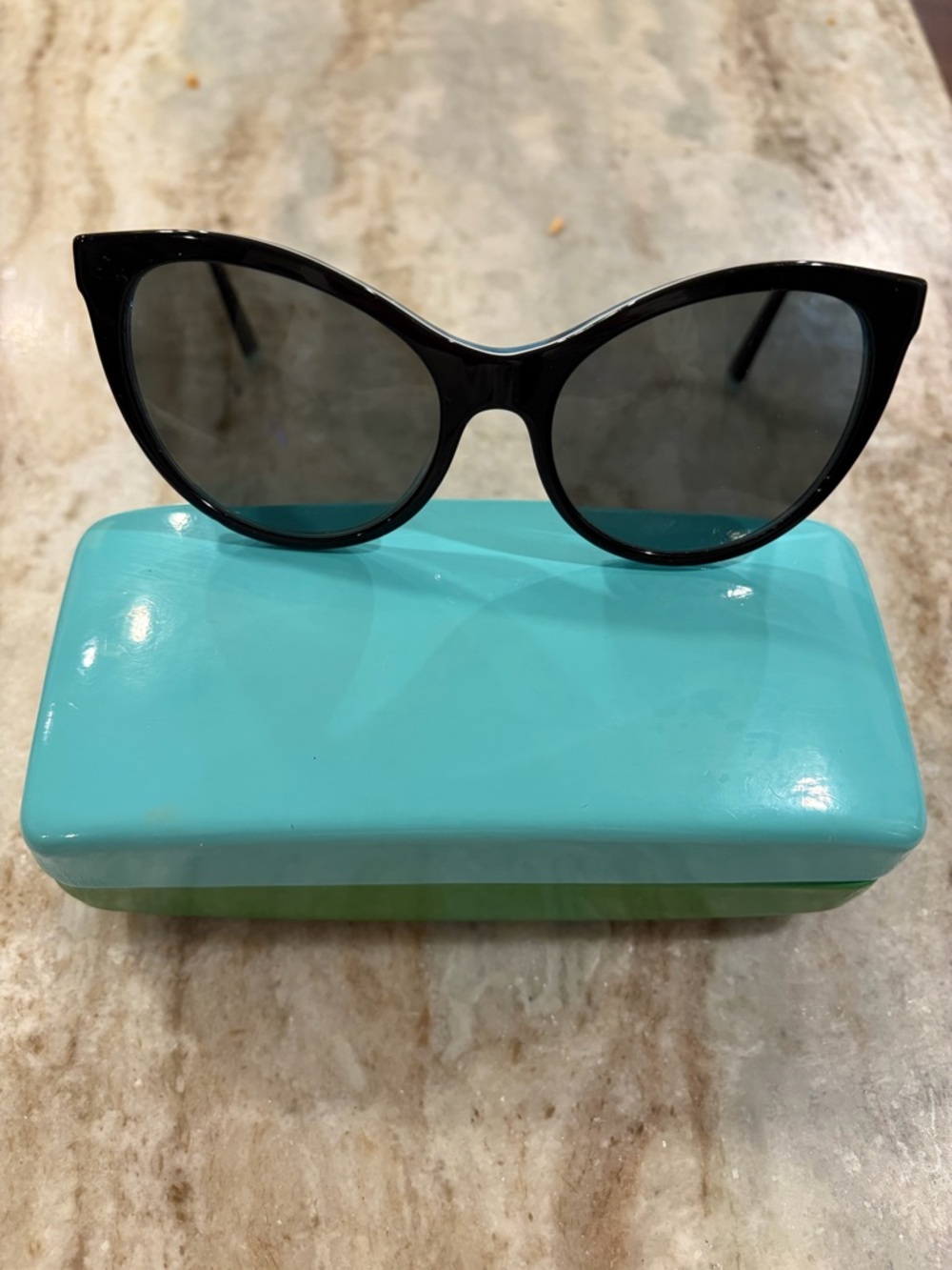 Tiffany & Co. Black Cat-Eye Sunglasses  FRAME mod 4159 with padded silver case